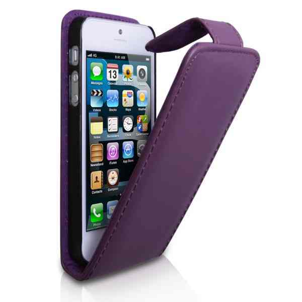 Funda Iphone 5 Tipo Libro Purpura